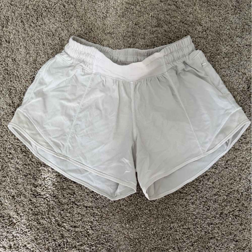 lululemon athletica light grey/ off white Elastic Waist Shorts